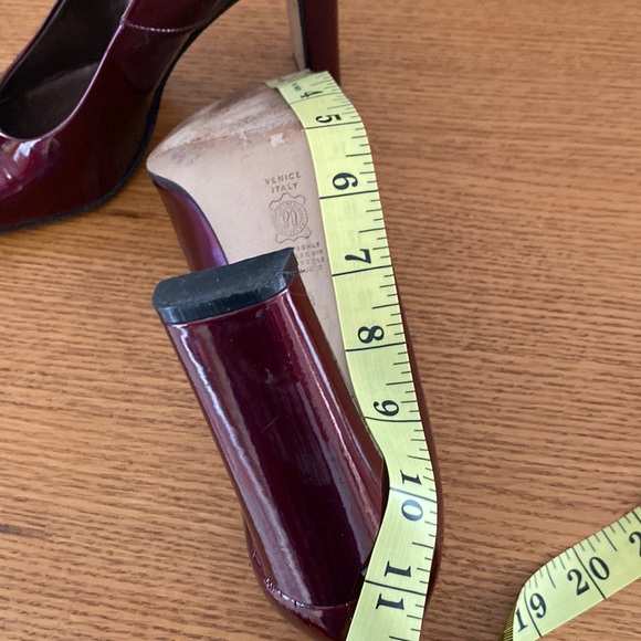 Simard square toed wine patent genuine leather high heels 👠. Made in Italy. 39 - Picture 11 of 14